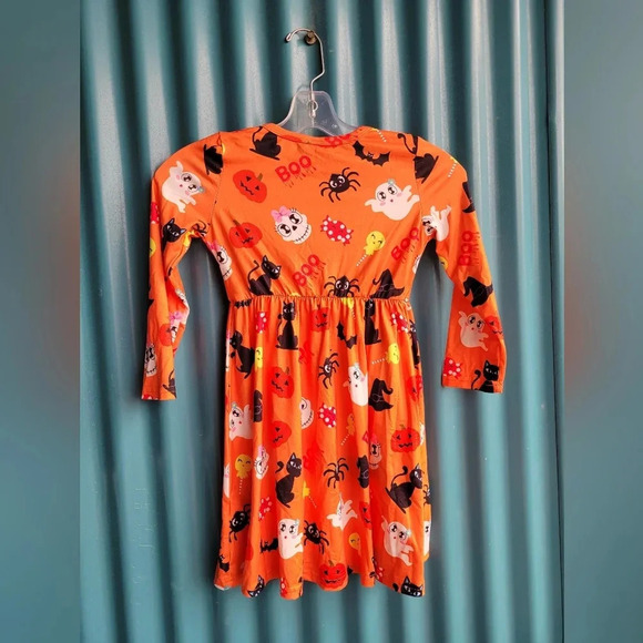 Patpat Children's Orange Long Sleeves  Halloween Dress Size 5/6 - Picture 3 of 9